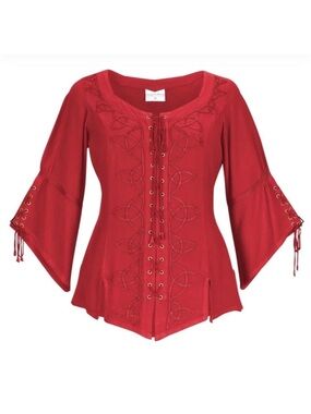 NWT HolyClothing Trinity blouse Lace Up Corset Style Renaissance Size 4X peasant